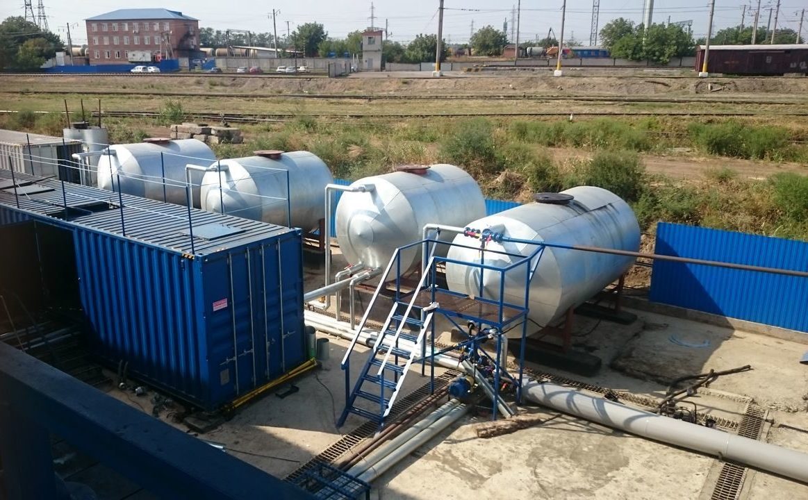 Стационарная станция очистки резервуаров с нефтепродуктами